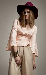 Georgia Bow Tie Kimono Top in Beige