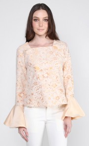 Sally Top in Orange Lace