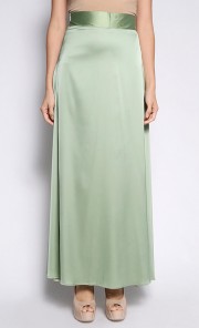 Rehanna Flare High-Waist Skirt in Green
