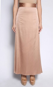 Rehanna Flare High-Waist Skirt in Gold Brown