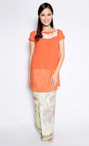 Freda Kaftan Batik Set in Dusty Peach