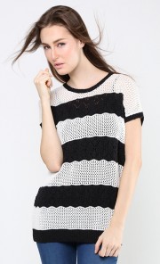 Pointelle Sweater in Black