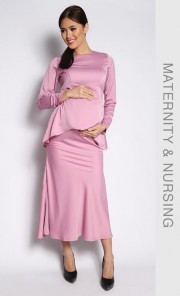 Fishtail Kurung in Dusty Pink