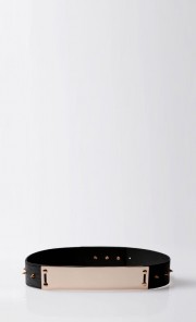 Spike Metal Gold Plate Belt in Black