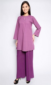 Sahara Plain Top with Glitter Palazzo in Purple