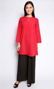 Sahara Plain Top with Glitter Palazzo in Red