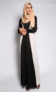 Hourglass Abaya in Grey and Black