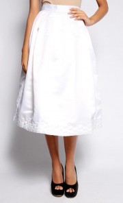 Hexa Midi Skirt in White