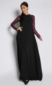 Metric Glittery Brocade Jubah in Pink