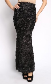 Blossom Mermaid Skirt in Black