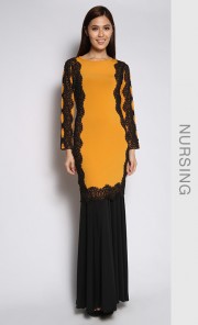 Nursing Victory Kurung in Mustard