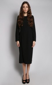 Shiny Matte Dress in Black