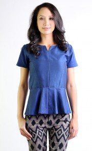 Magnum Peplum Top in Blue