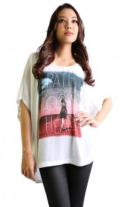 Printed Tee in White