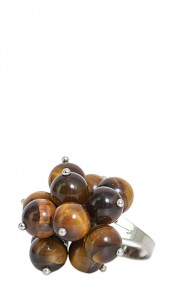 Lingkaran Gugus Gemstone Ring in Gold Tiger Eye