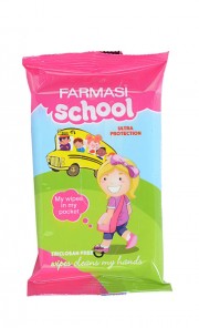 School Wet Wipes in Pink