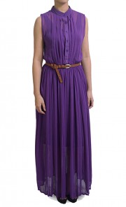 Pleated Maxi Dress in Purple