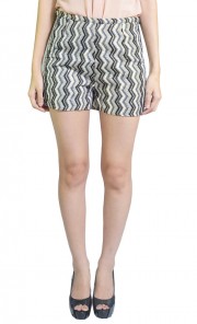 Glitter Zig Zag Shorts in Black and White 