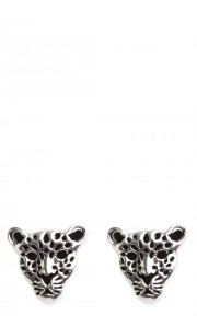 Leopard Earrings in Silver