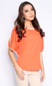 Piping Blouse in Orange