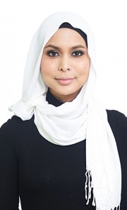 Plain Soft Fringe Pashmina in White