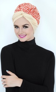 Abstract Turban in Orange Swirl