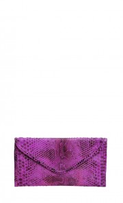 Leather Envelope Clutch in Pink Print 