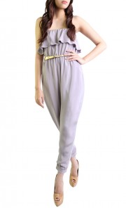 Tube Ruffle Jumpsuit in Lilac 