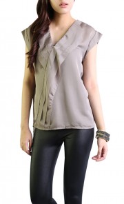 Raw Edge Top in Grey 