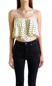 Lady Vintage Cropped Top in Beige