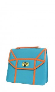 Vintage Twist Bag in Turquoise and Orange
