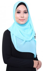 ASRA Plain Shawl in Light Cyan