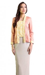 Anna Kebaya Top in Salmon and Yellow