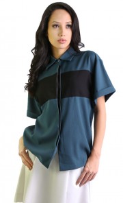 Basic Panelled Top in Green