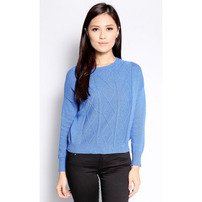 Knit Long Sleeved Top in Blue