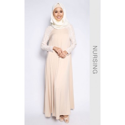 Fatimah Nursing Dress in Brown 