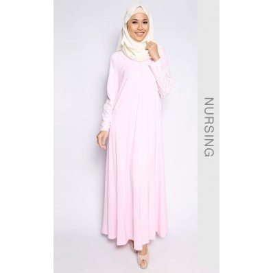 Fatimah Nursing Dress in Pink