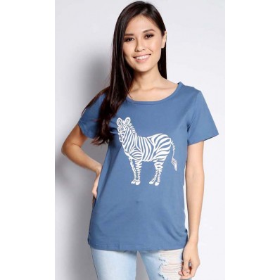 Zebra Tee in Blue