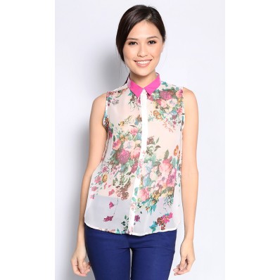 Molly Floral Top in Pink