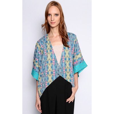 Wisteria Kimono Cardigan in Lime Green