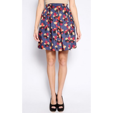 Floral Paula Skirt in Navy