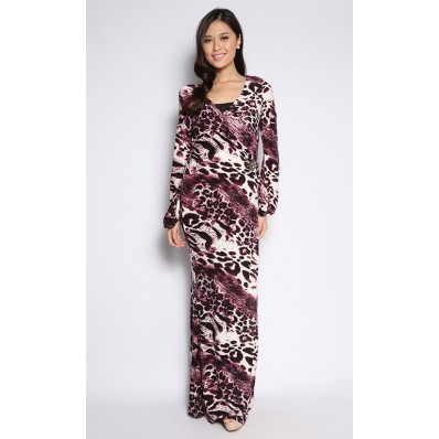 Kimono Mermaid Cut Style Dress in Purple