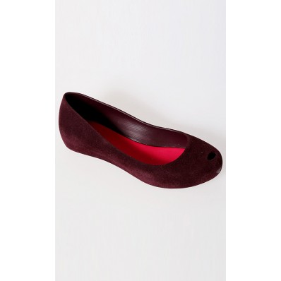 Melissa Ultragirl VII in Burgundy Flocked