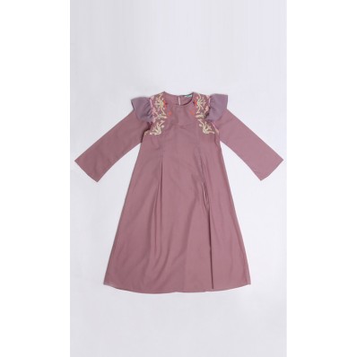 Girls Embroidered Kaftan in Violet