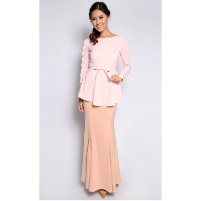 Lily Kurung in Pink and Beige