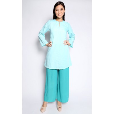 Sahara Plain Top with Glitter Palazzo in Mint