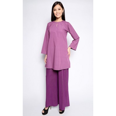 Sahara Plain Top with Glitter Palazzo in Purple