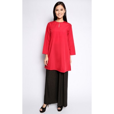 Sahara Plain Top with Glitter Palazzo in Red