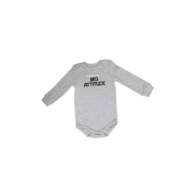 Small Size Big Attitude Bodysuit in Grey