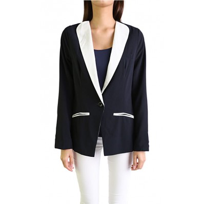 Boyfriend Blazer in Navy Blue